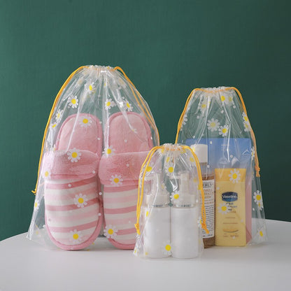 1Pcs Girl Clear Drawstring Cosmetic Bag PVC Transparent Makeup Bag for Women Waterproof String Beauty Case Travel Toiletry Bags