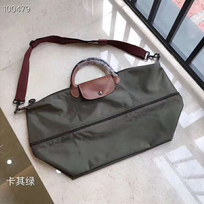 Lightweight Travel Bag Dumpling  Bag Large Unisex  Nylon Cloth with Leather Handbag Travel Bag Women&#39;s Tote Bag