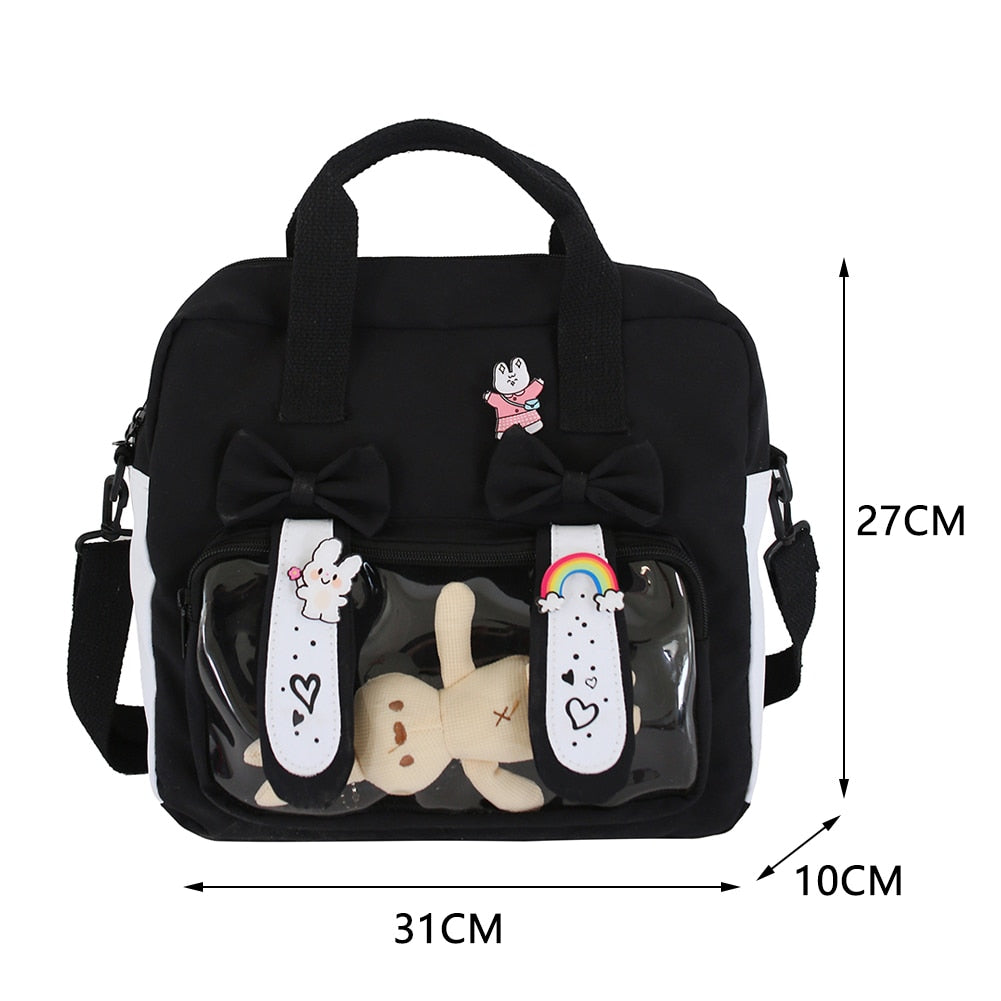 Kawaii Shoulder Backpack Korean Japanese Students Cartoon Cute Girl School Bag for Women Students Shopping Travel
