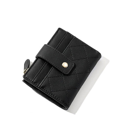 Geestock Women&#39;s Zipper Wallet for PU Leather Fashion Lattice Card Holder Girl Student Coin Purses Handbags New Creative Purse