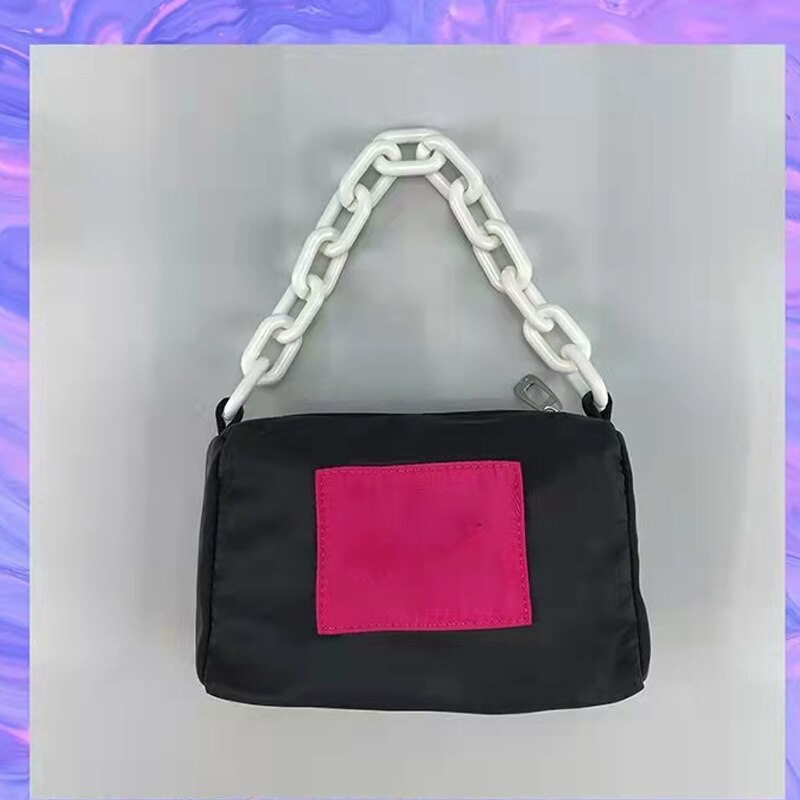 YICIYA Underarm Bag Transformation Nylon Portable Ins Acrylic Chain Bag Women