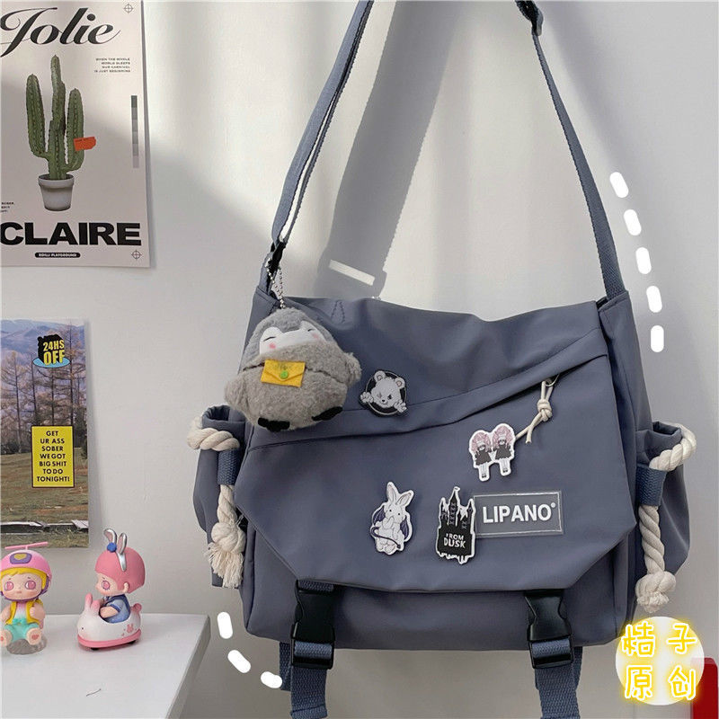 Fashion Shoulder Bags for School Teens Fun Anime Cartoon Large Size Crossbody Bag for Girl Canvas Hip Hop