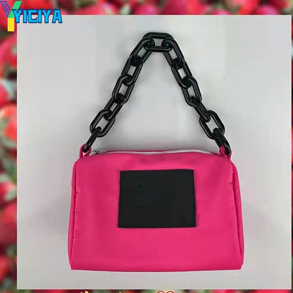 YICIYA Underarm Bag Transformation Nylon Portable Ins Acrylic Chain Bag Women
