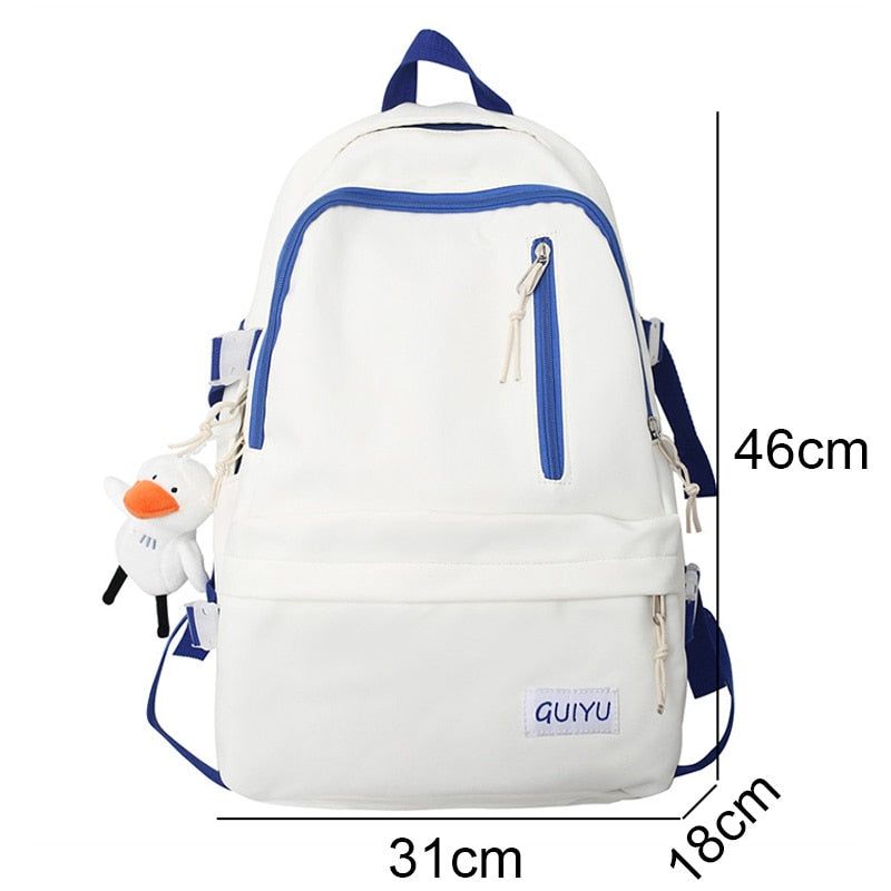 Cool Female Waterproof College Backpack Lady Nylon Laptop Backpack Book Girl Travel Student Bag Fashion Women School Bags Trendy
