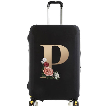 Luggage Protective Cover for 18 To 28 Inch Fashion Gold Letter Name Trolley Suitcase Elastic Dust Bags Case Travel Accessories