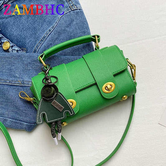 2 Lock Small Women&#39;s Boston Bag Luxury Purses and Handbags Luxury Pendant Crossbody Bag PU Leather Shoulder Bags for Women Mini