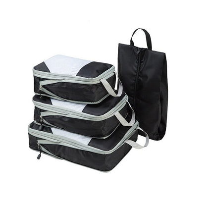 Compression Packing Cubes Set,4pcs/set Travel Storage Bag Portable Luggage Suitcase Organizer Set Extensible Packing Mesh Bags