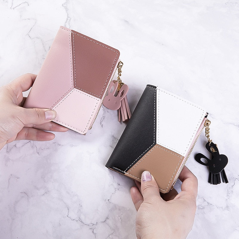 New Wallets Zipper Coin Purse Lady Long Short Purses Handbags Women Clutch Cards Holder PU Leather Moneybag Billfold Wholesale