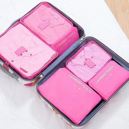 3/4/6pcs/set Compression Packing Cubes Travel Storage Bag Luggage Suitcase Organizer Set Foldable Waterproof Nylon Material