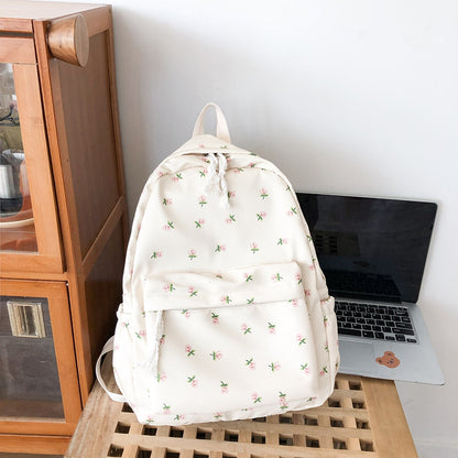 Students Nylon Backpack Women Casual Floral Printing Backpacks School Bags for Teenage Girls Bookbags Female Travel Knapsack