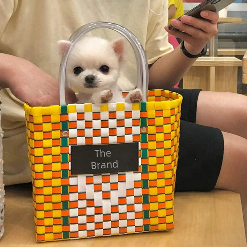 Luxury Designer Brand Logo Bag for Woman Charity Edition Shopping Tote Design Handbags Summer Beach Hand Woven Plaid Basket