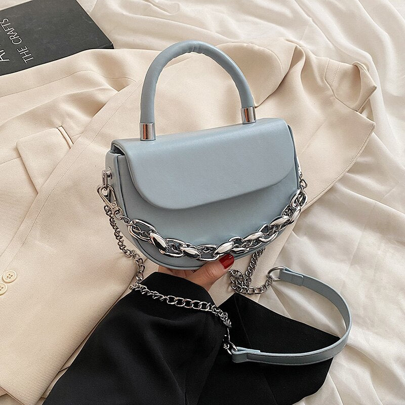 HOCODO Fashion Pu Leather Handbag Summer Solid Color Shoulder Bag Female Small Flap Crossbody Bag Women Chain Ladies Phone Bag