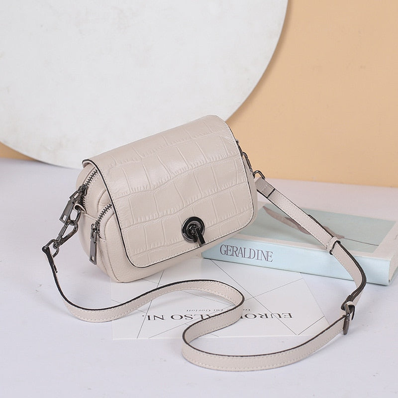 2 Straps, Snake Pattern Flap Bag, Women&#39;s Genuine Leather Shoulder Bag, 100% Real Cow Skin Cross body Messenger Bag, T050