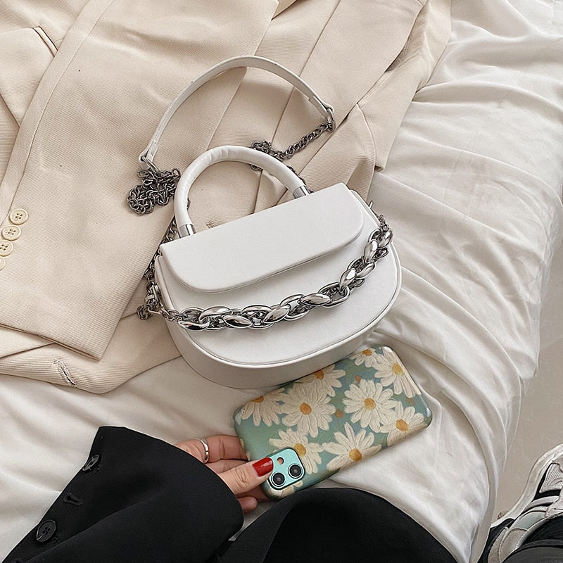 HOCODO Fashion Pu Leather Handbag Summer Solid Color Shoulder Bag Female Small Flap Crossbody Bag Women Chain Ladies Phone Bag