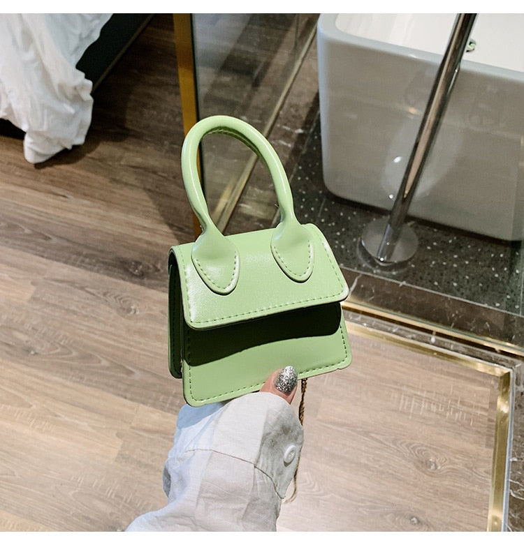 Mini Tote Bag  Crocodile Pattern Flip Messenger Crossbody Bag Female Simple Shoulder Bag Small Square Lady Handbag New