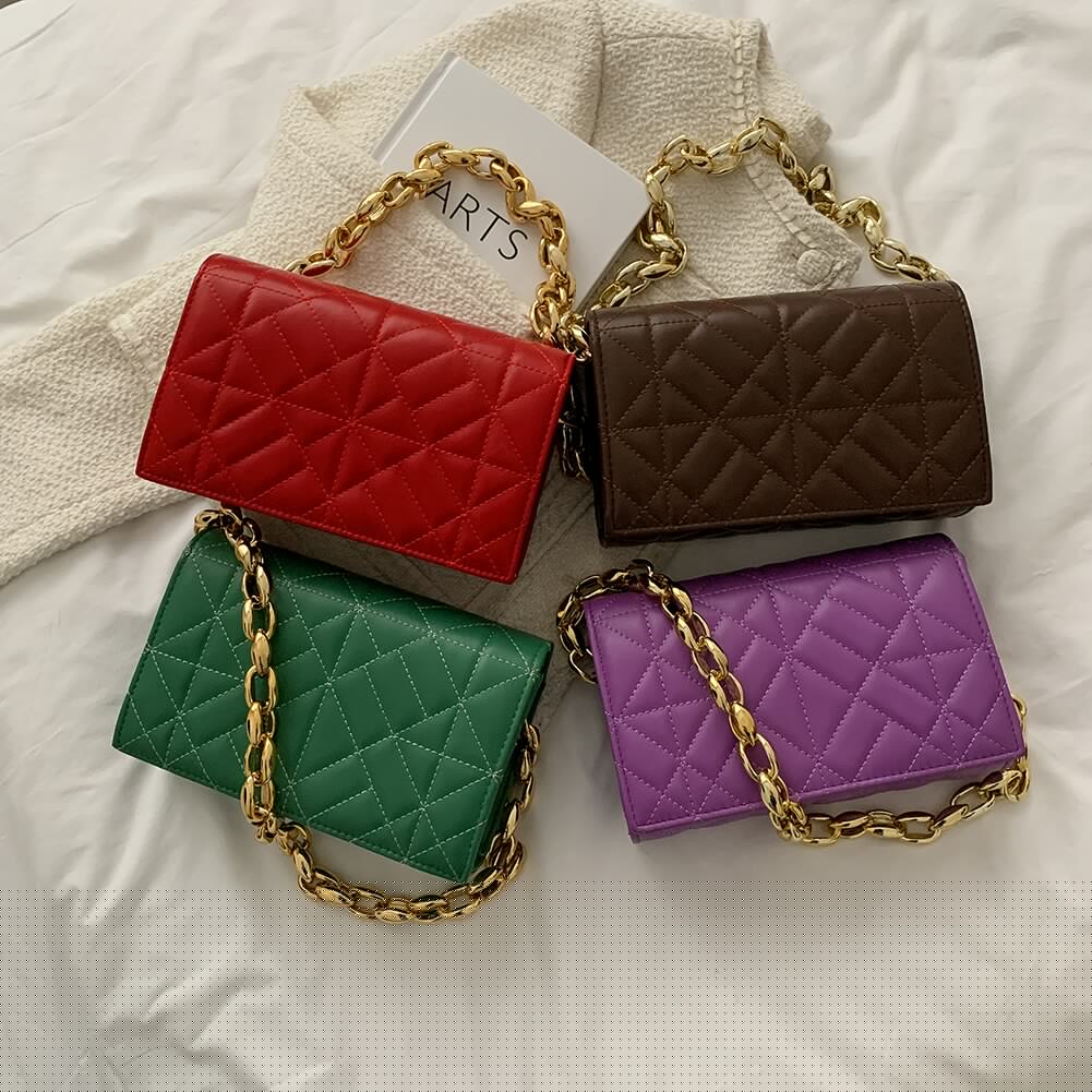Simple Solid Color Ladies Shoulder Bags Small Female Embossing Geometric Shopping Armpit Bags PU Leather Underarm Bags