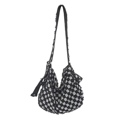 Large Capacity Canvas Shoulder Bags For Women Solid Fashion Fold Female Handbag Jean Big Shopping Eco Bag Denim Crossbody Bags