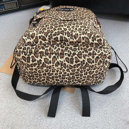 Backpacks Leopard Vintage Couple Canvas Bag Korean Harajuku Ulzzang Large Capacity School Backpack Unisex Stylish Waterproof Ins
