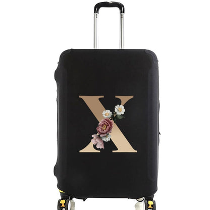 Luggage Protective Cover for 18 To 28 Inch Fashion Gold Letter Name Trolley Suitcase Elastic Dust Bags Case Travel Accessories