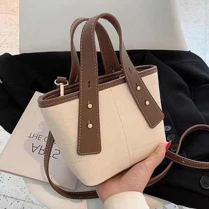 Large-Capacity Bag New Style Fashion High-End Handbag Women&#39;s Bag Net Red Foreign Style Shoulder Bag Messenger Bucket Bag