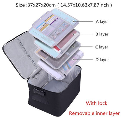 Travel Business Briefcase A4 Document Bag Waterproof Oxford Tote Men Women&#39;s Electronic Product Storage Pouch Office Organizer