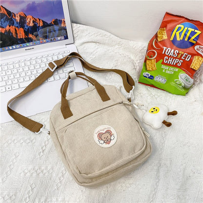 Stripe Cute Corduroy Women Backpacks Fashion School Bag BackPack for Child Girl Female Shoulder Bags Designer Kids Mini Backpack