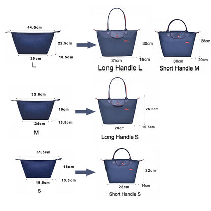 EverToner Felt Cloth Bag For LONGCHAMP Bag liner Multi-functional Travel Insert Bag Makeup Organizer Dumpling Shape lined Bag