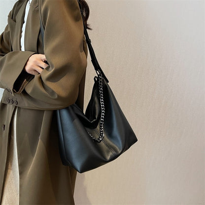 New Women&#39;s Handbag Soft PU Leather Chain Shoulder Bag Large Capacity Lady Purse Fashion Crossbody Shopping Messenger Sling Bag
