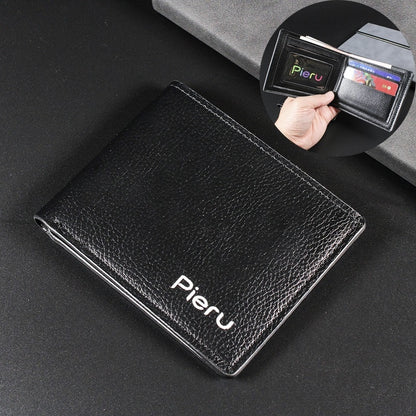 PU Leather Men Wallets Soft Wallet Card Holder With ID Window Wallets for Man Short Black Walet Black Purse Card Case Coin Pouch