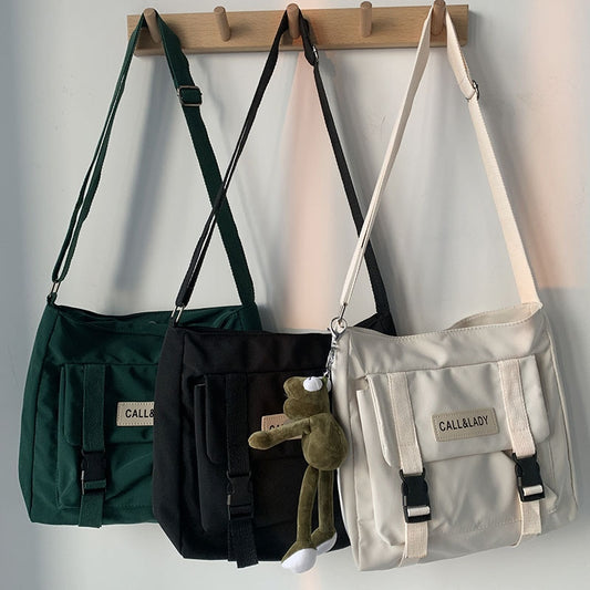 Young Women Large Capacity Of The Single Shoulder Bag Pack Waterproof Pure Color Messenger Bag Of Inclined Students Pack