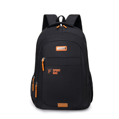 Men&#39;s Backpack Black Leisure Sports Men&#39;s Bag Large Capacity School backpack for Boys Solid Color Business Computer Bag