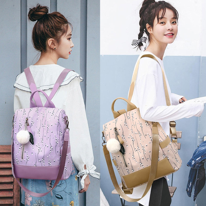 Polyester Backpack Female Teenage Girls School Bags Fashion Women Backpacks Flower Print Ladies School Backpack Casual Women Bag