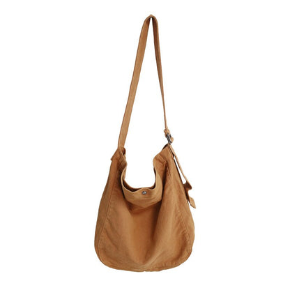 Minimalist Style Solid Shoulder Bags 100% Cotton Unisex Solid Crossbody Bags Canvas Packages South Korea Casual Messenger Bags