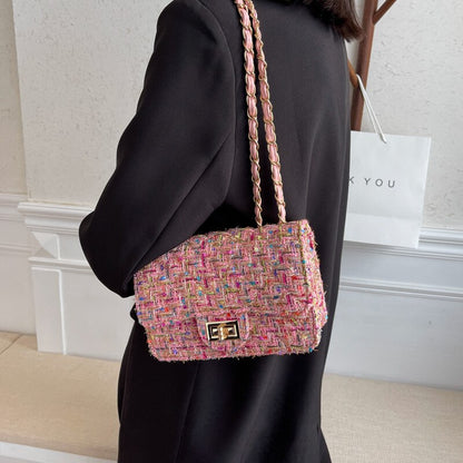 Brand Women Bags Leather Patchwork Embroidery Cross Body Messenger Bag Girl Shoulder Bags Female Bag Woolen Classic Flap Clutch