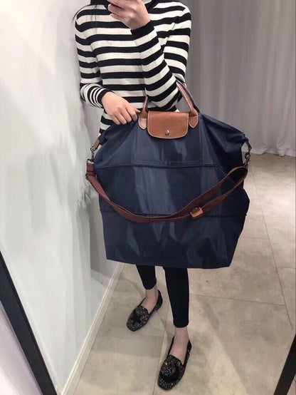 Lightweight Travel Bag Dumpling  Bag Large Unisex  Nylon Cloth with Leather Handbag Travel Bag Women&#39;s Tote Bag