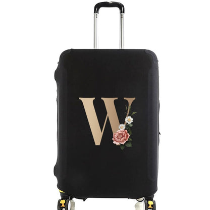 Luggage Protective Cover for 18 To 28 Inch Fashion Gold Letter Name Trolley Suitcase Elastic Dust Bags Case Travel Accessories