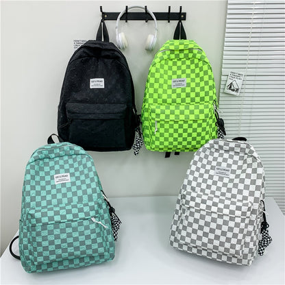 Fashion Plaid Backpack Women Cotton Portable Traveling Bag Unisex Preppy Schoolbag for Boy Girl Students Lovely Laptop Backpacks