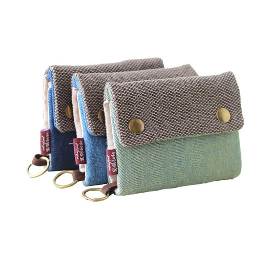 Vintage Casual Women Wallets Denim Canvas Short Buttons Clutch Coin Purse Large Capacity Card Holder Wallet