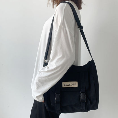 Young Women Large Capacity Of The Single Shoulder Bag Pack Waterproof Pure Color Messenger Bag Of Inclined Students Pack