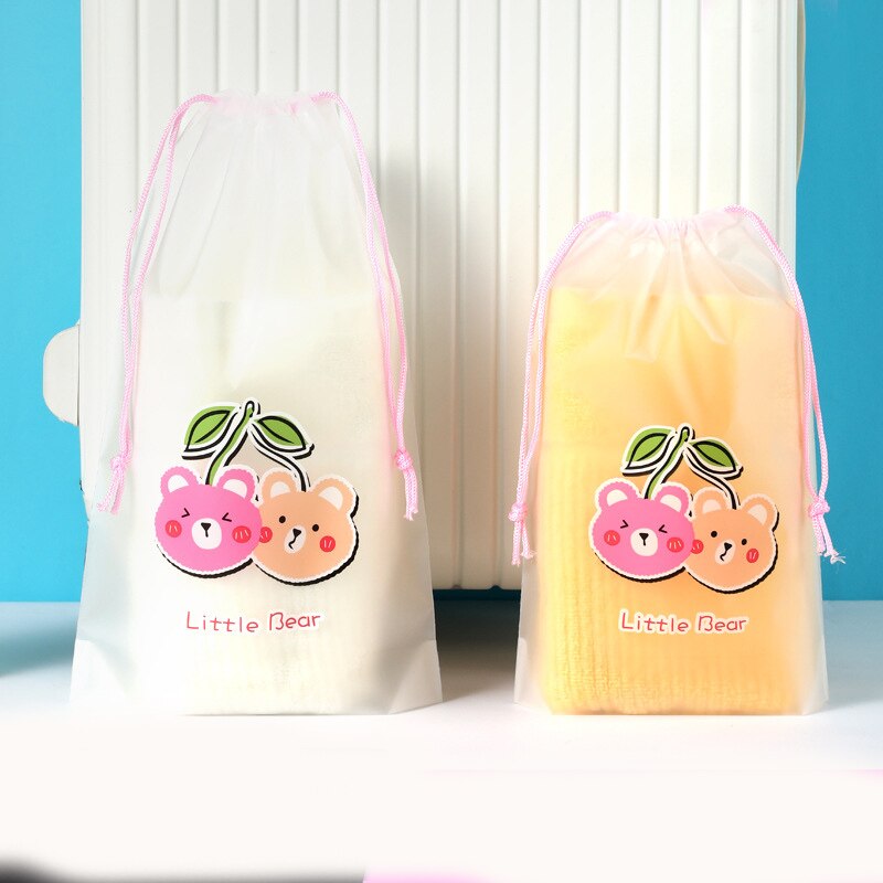 1Pcs Girl Clear Drawstring Cosmetic Bag PVC Transparent Makeup Bag for Women Waterproof String Beauty Case Travel Toiletry Bags