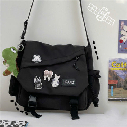 Fashion Shoulder Bags for School Teens Fun Anime Cartoon Large Size Crossbody Bag for Girl Canvas Hip Hop