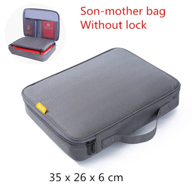 Travel Business Briefcase A4 Document Bag Waterproof Oxford Tote Men Women&#39;s Electronic Product Storage Pouch Office Organizer