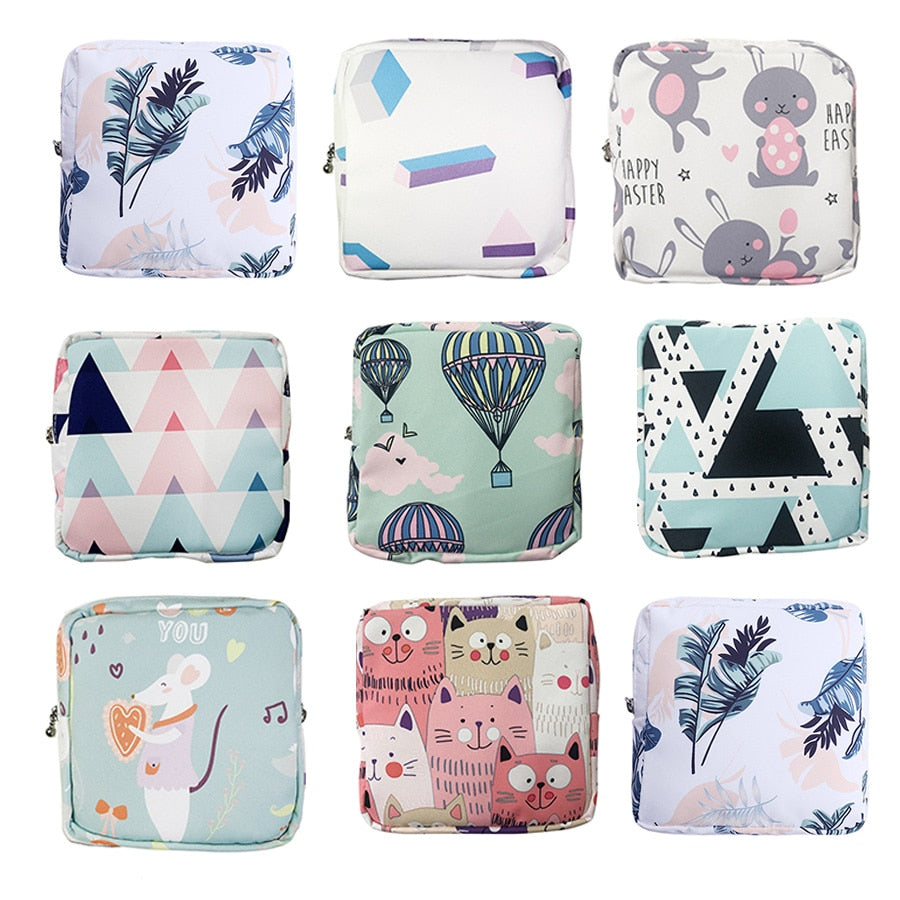 Fashion Women&#39;s Small Cosmetic Bag Travel Mini Sanitary Napkin Storage Bag Coin Money Card Lipstick Storage Bag Wallet Bag