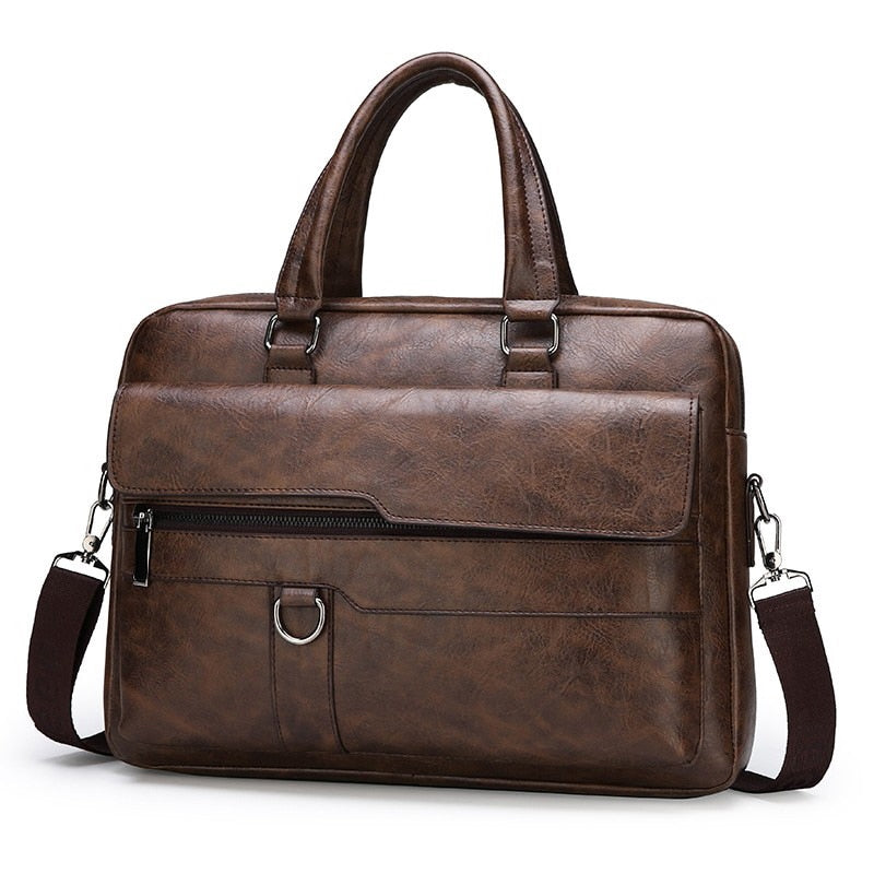 High Quality Business Men Briefcase Bag Designer Luxury Leather Mens Messenger Handbags Laptop Bag for 14 Inch Men Bags