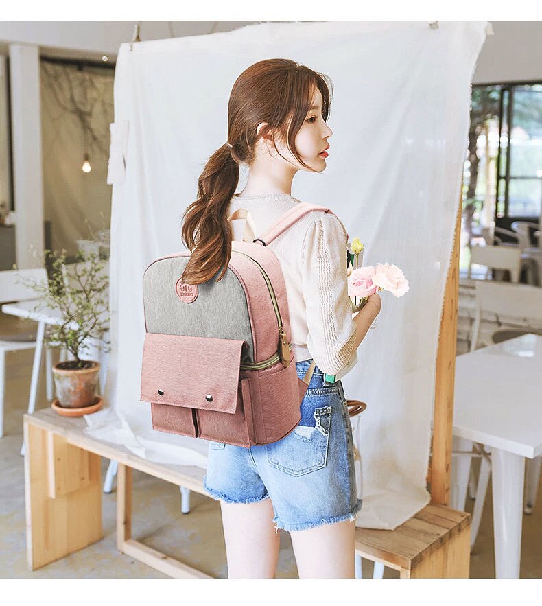 Oxford Women Waterproof School Bags Female Backpacks Mommy Outdoor Travel Backpack Picnic Women Bag Baby Bottle Storage Backpack