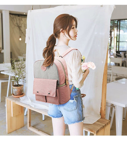 Oxford Women Waterproof School Bags Female Backpacks Mommy Outdoor Travel Backpack Picnic Women Bag Baby Bottle Storage Backpack
