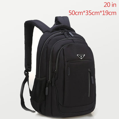 Large Capacity Backpack Men Laptop Backpacks 15.6 Oxford Black Solid Big High School Bags Teen College Boy Gril Student Backpack