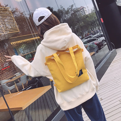 Solid Large Capacity Girl Canvas Shoulder Female Bags Women&#39;s School Messenger Bags for Students Shoulder Ladies Handbag
