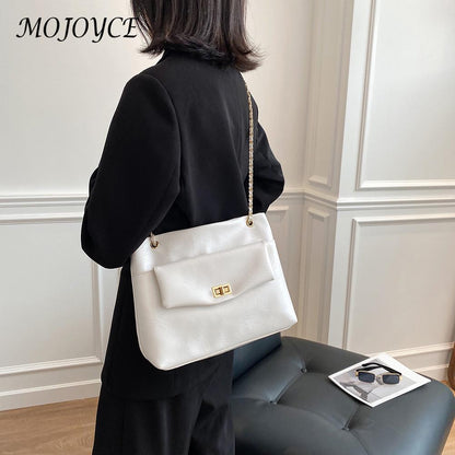 Popular Simple Female Daily Bag Simple Big Capacity Messenger Handbag Shoulder Solid Color Shopping Shoulder Bag