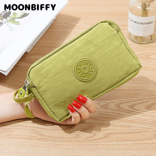 3 Zipper Ladies Wallets Ladies Wallets Brand Clutches Coin Purse Card Key Wallets Canvas Short Ladies Girls Wallets Handbags